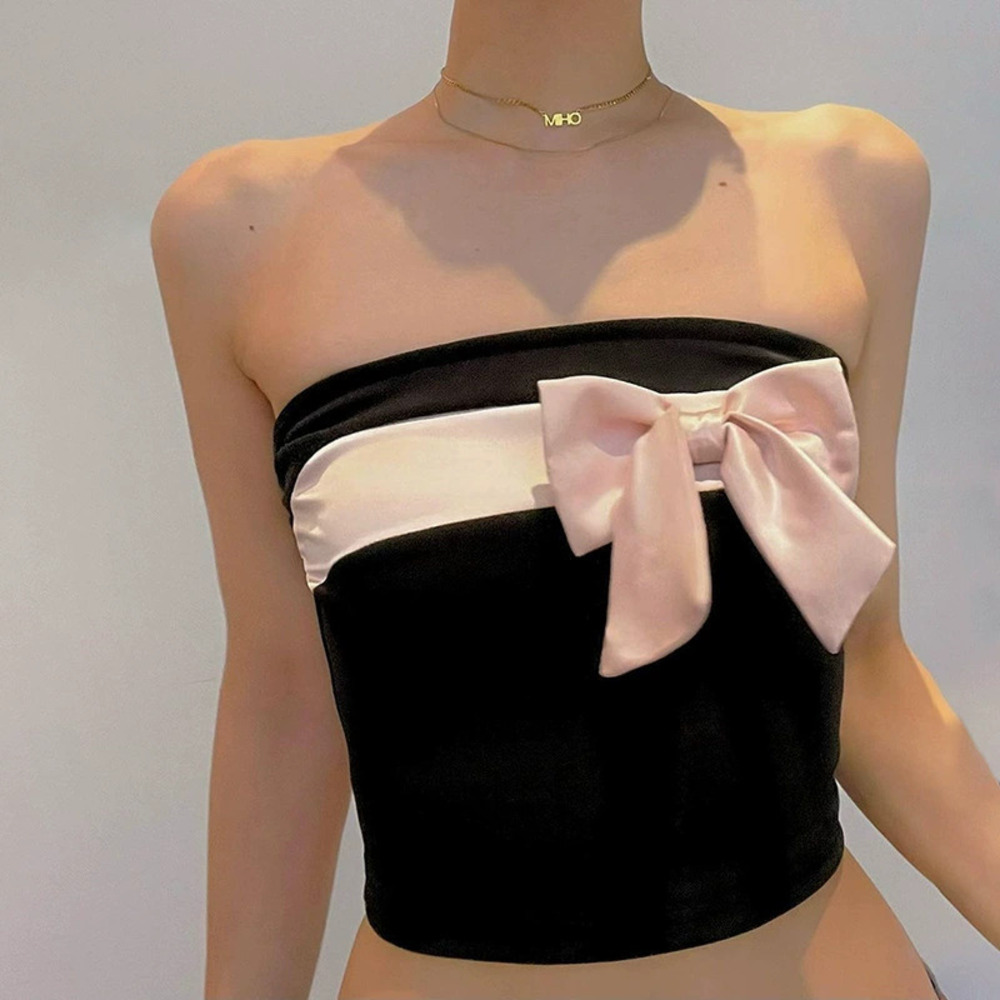 Zara Pink Bow Embellished Southeast Strapless Top